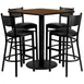Flash Furniture MD-0015-GG 36x36 Square Table & 4 Bar Stool Set, Walnut Finish, Black Vinyl 1 image