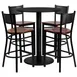 Flash Furniture MD-0018-GG 36" Round Table & 4 Bar Stool Set, Black Laminate, Cherry Finish, Commercial Grade 1 image
