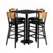 Flash Furniture MD-0019-GG 30x30 Table & 4 Bar Stool Set, Black Laminate, Natural Finish, Commercial Use 1 image
