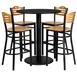 Flash Furniture MD-0020-GG 36" Round Table & Bar Stool Set, 42"H, Black Laminate, Natural Finish, 4 Stools 1 image