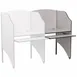 Flash Furniture MT-M6202-GY-ADD-GG Carrel, 31.9" W x 21.4" D x 49.6" H, Laminate, Frame, Tray, Black Grommet 1 image
