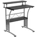 Flash Furniture NAN-CLIFTON-BK-GG Clifton Computer Desk, 27-7/8"W x 23-1/2"D x 33-1/8"H, Black Laminate Top, Silver Metal Frame 1 image