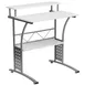 Flash Furniture NAN-CLIFTON-WH-GG Clifton Computer Desk, 27-7/8"W x 23-1/2"D x 33-1/8"H, White Laminate Top, Silver Metal Frame 1 image