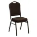 Flash Furniture NG-C01-BROWN-GV-GG Hercules Series Stacking Banquet Chair, 500 lb, Upholstered Seat & Back, Fabric, Brown, Gold Vein Finish 1 image