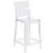 Flash Furniture OW-SQUAREBACK-24-GG Ghost Counter Stool, 330 lb, Square Back, Plastic, Transparent Crystal 1 image