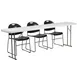 Flash Furniture RB-1896-1-GG 96" Rectangular Folding Training Table & 2 Chairs Set, Granite White Top, Gray & Black Frame 1 image