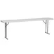 Flash Furniture RB-1896-GG Training Folding Table, 96"W x 18"D x 29"H, Granite White Plastic Top, Gray Metal Legs, 330 lbs 1 image