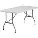 Flash Furniture RB-3060-GG Rectangular Folding Table, 60"W x 30"D x 29"H, Granite White Plastic Top, Gray Metal Legs, 260 lbs 1 image