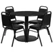 Flash Furniture RSRB1001-GG 36" Round Table & 4 Banquet Chairs Set, Black Finish, 500 lbs Capacity 1 image