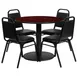 Flash Furniture RSRB1002-GG 36" Round Table & 4 Banquet Chairs Set, 500 lbs, Mahogany Finish, Black Powder Coated Frame 1 image