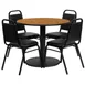 Flash Furniture RSRB1003-GG 36" Round Table & 4 Banquet Chairs Set, 500 lb, Black Finish 1 image