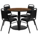 Flash Furniture RSRB1004-GG 36" Round Table & 4 Banquet Chairs Set, 500 lb, Black/Walnut 1 image
