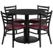 Flash Furniture RSRB1005-GG 36" Round Table & 4 Chair Set, Black Laminate, Burgundy Vinyl, Cast Iron & Steel 1 image
