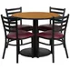 Flash Furniture RSRB1007-GG 36" Round Table & 4 Chair Set, Black T-Mold Edge, Burgundy Vinyl 1 image