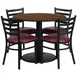 Flash Furniture RSRB1008-GG 36" Round Table & 4 Chair Set, Walnut Finish, Burgundy Vinyl 1 image