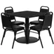 Flash Furniture RSRB1009-GG 36x36 Table & 4 Banquet Chairs Set, Black Vinyl, 500 lb Capacity 1 image