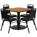 Flash Furniture RSRB1011-GG 36x36 Table & 4 Banquet Chairs Set, Black Vinyl, 500 lb Capacity 1 image