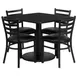 Flash Furniture RSRB1013-GG 36x36 Square Table & 4 Chair Set, Black Finish, MDF Table Top, Metal Chairs 1 image