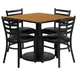 Flash Furniture RSRB1015-GG 36x36 Table & 4 Chair Set, Black T-Mold Edge, MDF & Metal 1 image