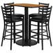 Flash Furniture RSRB1019-GG 24x42 Table & 4 Bar Stool Set, Black Vinyl, MDF & Metal, Commercial Use 1 image