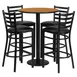 Flash Furniture RSRB1023-GG 30" Round Table & 4 Bar Stool Set, Black Vinyl, 42"H 1 image