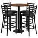 Flash Furniture RSRB1024-GG 30in Round Table & 4 Bar Stool Set, Walnut Finish, Black Vinyl 1 image