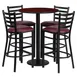 Flash Furniture RSRB1026-GG 30" Round Table & 4 Bar Stool Set, Mahogany Finish, Burgundy Vinyl 1 image