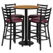 Flash Furniture RSRB1027-GG 30" Round Table & 4 Bar Stool Set, 42"H, Black & Burgundy 1 image
