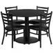 Flash Furniture RSRB1029-GG 36" Round Table & 4 Chair Set, Black Laminate, Metal Frame, 30"H 1 image