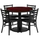Flash Furniture RSRB1030-GG 36" Round Table & 4 Chair Set, Black Mahogany Finish, MDF Table Top, Metal Chairs 1 image