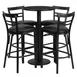 Flash Furniture RSRB1033-GG 24" Round Table & 4 Bar Stool Set, Black Laminate, Metal Frame 1 image