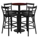 Flash Furniture RSRB1034-GG 24" Round Table & 4 Bar Stool Set, Mahogany Finish, Black Vinyl 1 image