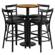 Flash Furniture RSRB1035-GG 24" Round Table & 4 Bar Stool Set, Black Finish, MDF Table Top, Metal Stools 1 image