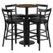 Flash Furniture RSRB1036-GG 24" Round Table & 4 Bar Stool Set, Walnut Finish, Black Vinyl 1 image