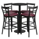 Flash Furniture RSRB1037-GG 24" Round Table & 4 Bar Stool Set, Black Laminate, Burgundy Vinyl, Cast Iron Base 1 image