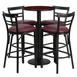 Flash Furniture RSRB1038-GG 24" Round Table & 4 Bar Stool Set, Mahogany Finish, Burgundy Vinyl 1 image