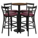 Flash Furniture RSRB1040-GG 24" Round Table & 4 Bar Stool Set, Walnut Finish, Burgundy Vinyl 1 image