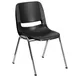 Flash Furniture RUT-14-BK-CHR-GG Stacking Chair, Black, Chrome Frame, Seat/Back, 440 lbs, 15‑High Stack 1 image