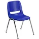 Flash Furniture RUT-18-NVY-CHR-GG Student Shell Stacking Chair, 880 lbs, navy, chrome, seat & back, 20‑stack 1 image