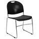 Flash Furniture RUT-188-BK-CHR-GG Stacking Chair, 880 lbs, Black Poly Seat/Back, Chrome Frame, 35‑High Stack 1 image