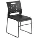Flash Furniture RUT-2-BK-GG Stacking Chair, Black Metal Frame, Plastic Seat & Back, 881 lbs, 5‑High Stack 1 image