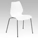 Flash Furniture RUT-288-WHITE-GG Stacking Chair, 770 lb, White, Poly Seat/Back, Metal Frame, 5‑High Stack 1 image