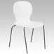 Flash Furniture RUT-3-WH-GG Stackable Outdoor Chair, 551 lb Seat & Back, Powder-Coated Frame, 5-High Stack 1 image