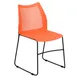 Flash Furniture RUT-498A-ORANGE-GG Stackable Chair, 661 lbs, Orange Plastic Seat & Back, Metal Base, 5‑Stack 1 image