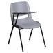 Flash Furniture RUT-EO1-GY-RTAB-GG Hercules Series Ergonomic Shell Chair, 880 lbs, Gray Plastic Seat & Back, Right Handed 12" Tablet Arm 1 image