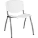 Flash Furniture RUT-F01A-WH-GG Stacking Chair, 880 lbs, White Poly Seat & Back, Frame, Stacks, Indoor/Outdoor 1 image