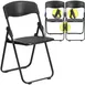 Flash Furniture RUT-I-BLACK-GG Folding Chair, 500 lb, Black Plastic Back & Seat, Steel Frame, White, Nesting 1 image