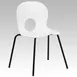Flash Furniture RUT-NC258-WHITE-GG Stacking Chair, 770 lbs, White, Cutout Back, Black Frame, Stacks 5 High 1 image