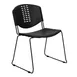 Flash Furniture RUT-NF02-BK-GG Stacking Chair, 400 lb Black Seat & Back, Sled Base, 20‑High Stack, Assembled 1 image