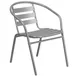 Flash Furniture TLH-017C-GG Stackable Outdoor Armchair, 352 lb, Aluminum Ladder Back, Silver 1 image